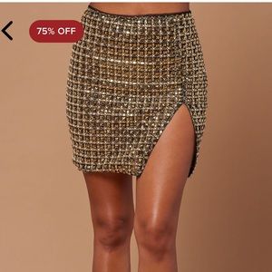 Embellished gold skirt